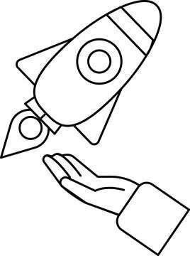 A rocket is being held by a hand Stock Illustration