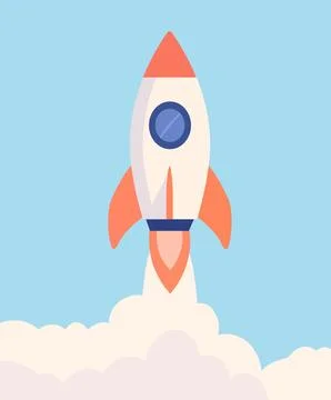 Rocket Blast Off Space Rocket Takeoff Business Growth Rocket Innovation Success  Stock Illustration