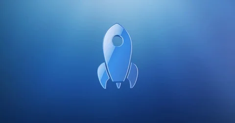 Rocket Blue 3d Icon Vídeos de archivo 69982207