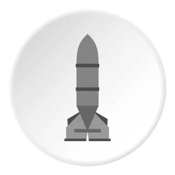 Rocket bomb icon, flat style Illustrazione stock