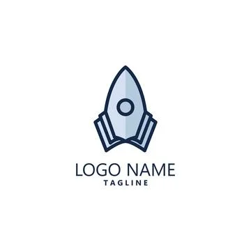 Rocket book logo design vector Illustrazione stock