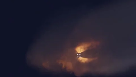 Rocket booster separation and stage ignition during a space mission launch. Stock Footage 334022402