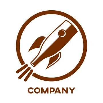 Rocket Bottle logo Illustrazione stock