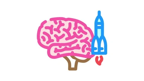 Rocket brainstorm color icon animation Stock Footage 327261914