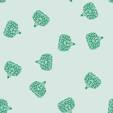 Rocket brainstorm glyph seamless pattern Stock Illustration