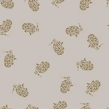 Rocket brainstorm glyph vector seamless pattern Illustrazione stock