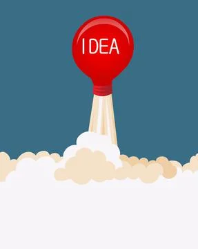 Rocket bulb launching illustration Stock Illustration
