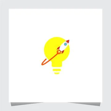 Rocket Bulb Logo Inspirations. Boost Idea icons イラスト素材