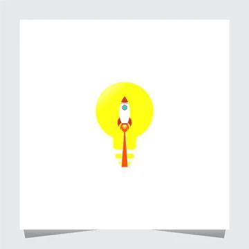 Rocket Bulb Logo Inspirations. Boost Idea icons Stock Illustration
