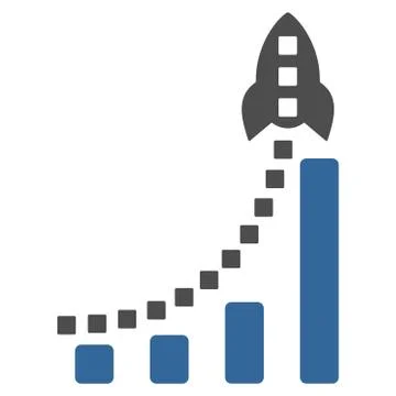 Rocket Business Bar Chart Vector Toolbar Icon イラスト素材