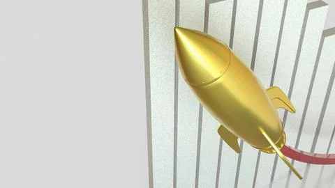 The Rocket for Business concept 3d Rendering. Stock Illustration