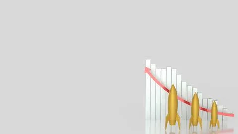 The Rocket for Business concept 3d Rendering. Stock Illustration