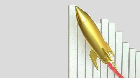 The Rocket for Business concept 3d Rendering. Illustrazione stock