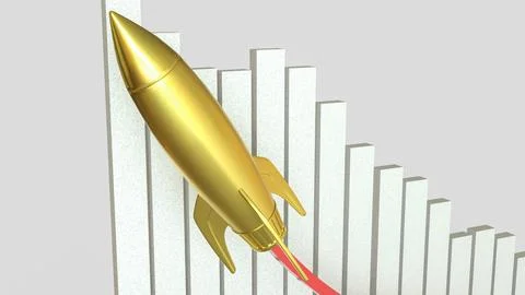 The Rocket for Business concept 3d Rendering. Stock Illustration