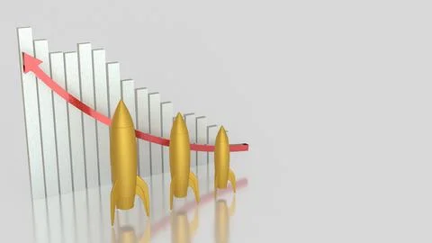 The Rocket for Business concept 3d Rendering. Stock Illustration