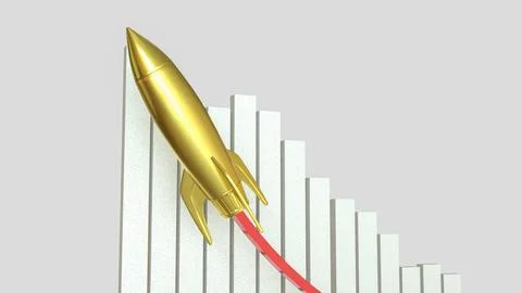 The Rocket for Business concept 3d Rendering. Stock Illustration
