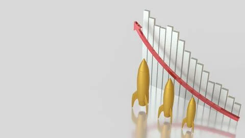 The Rocket for Business concept 3d Rendering. Stock Illustration