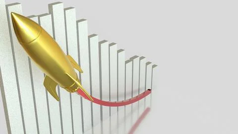The Rocket for Business concept 3d Rendering. Stock Illustration
