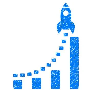 Rocket Business Start Grainy Texture Icon Illustrazione stock