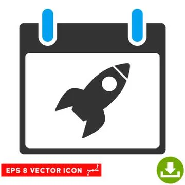Rocket Calendar Day Vector Eps Icon Stock Illustration