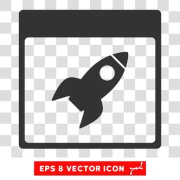 Rocket Calendar Page Eps Vector Icon Stock Illustration