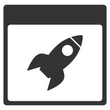 Rocket Calendar Page Flat Icon Stock Illustration