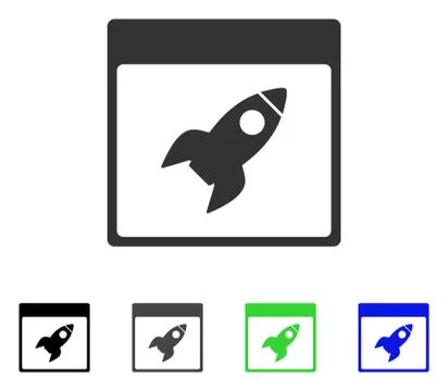 Rocket Calendar Page Flat Icon Stock Illustration