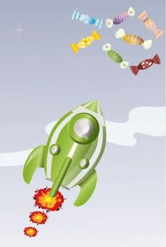 Rocket candy Stock Illustration