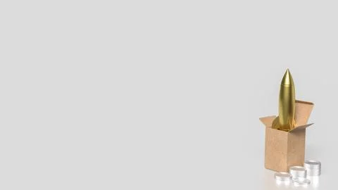 The rocket in cardboard box for Start up or Business concept 3d rendering. Stock Illustration
