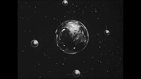 A rocket carries mice into space, testing endurance and weightlessness, in 1958. Stock Footage 84723307