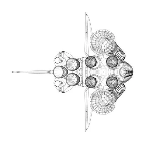 Rocket carrying space shuttle Stock Illustration