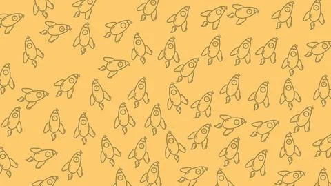 Rocket cartoon doodle pattern Stock Illustration