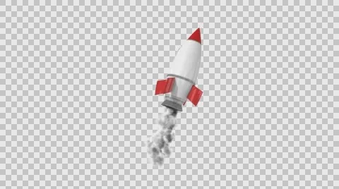 Rocket cartoon taking off Stock Footage 61833373