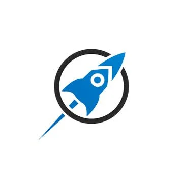 Rocket in a circle launching Stock Illustration