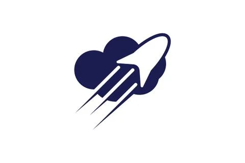 Rocket cloud logo design inspiration Stock Illustration