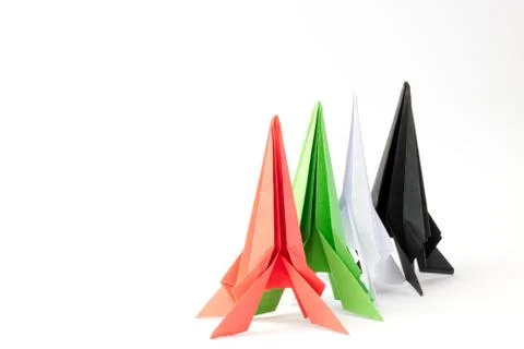 Rocket in the colors of the UAE Flag Stock Photos