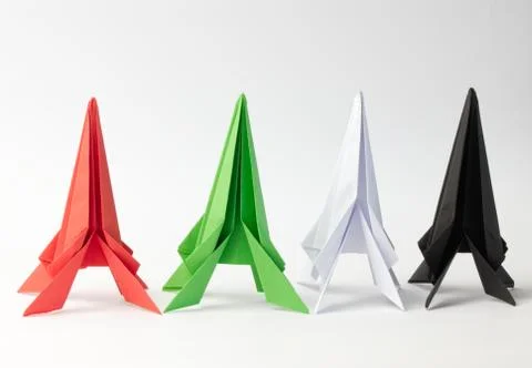 Rocket in the colors of the UAE Flag Stock Photos