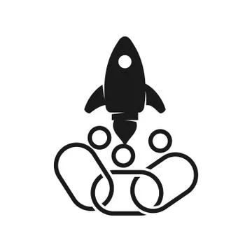 Rocket Commitment Teamwork Together Black Logo Illustrazione stock