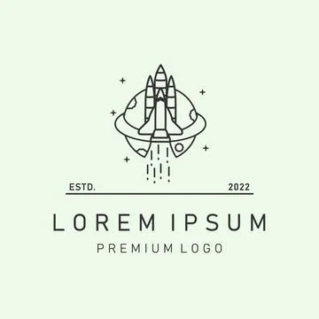 Rocket creative logo art design minimalist vector illustration Illustrazione stock