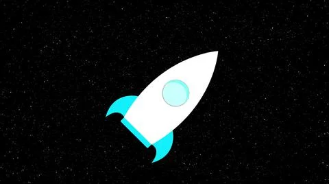 Rocket crosses outer space, computer generated. 3d rendering star background Stock Illustration