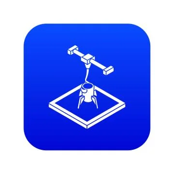 Rocket d printing icon blue vector イラスト素材