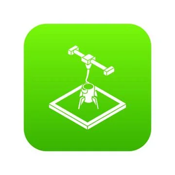 Rocket d printing icon green vector イラスト素材