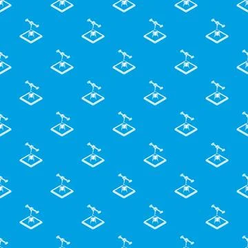 Rocket d printing pattern vector seamless blue Stock Illustration