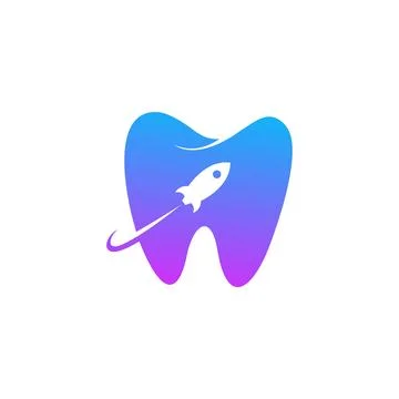 Rocket Dental Logo Vector Design Template Stock Illustration