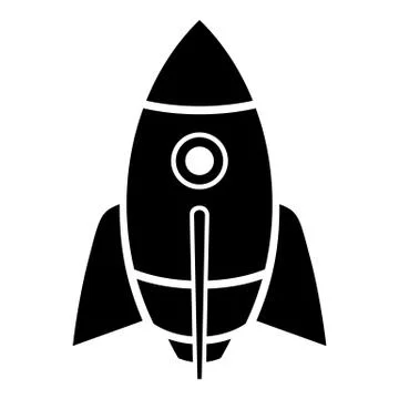 Rocket design icon, simple black style Stock Illustration