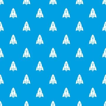 Rocket design pattern seamless blue Stock Illustration
