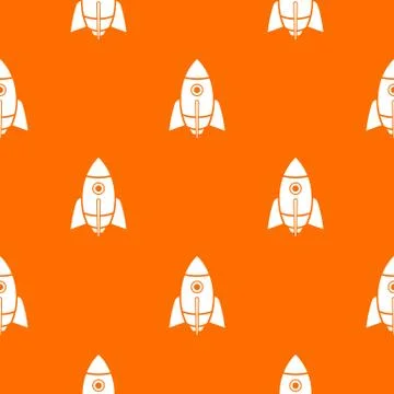 Rocket design pattern vector orange Stock Illustration