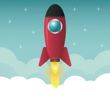 Rocket desing. Spaceship icon. Flat illustration , editable vector Stock Illustration