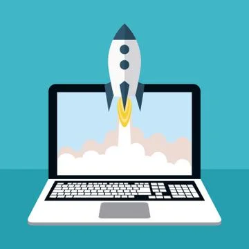 Rocket desing. Spaceship icon. Flat illustration , editable vector Stock Illustration
