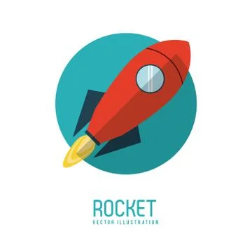 Rocket desing. Spaceship icon. Flat illustration , editable vector Stock Illustration